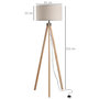 Voir la diapositive 3 : HOMCOM Lampadaire trépied style scandinave 40 W max. dim. 45L x 45l x 152H cm bois de pin lin beige