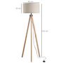 Voir la diapositive 3 : HOMCOM Lampadaire trépied style scandinave 40 W max. dim. 45L x 45l x 152H cm bois de pin lin beige