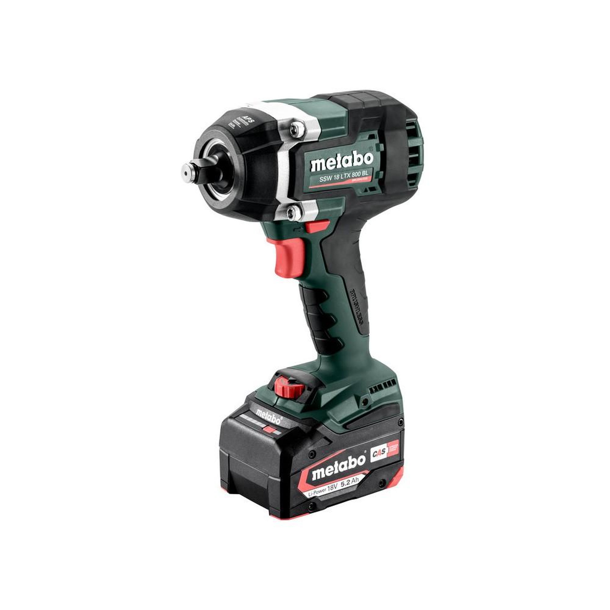 METABO SAS Boulonneuse à chocs 18 V SSW 18 LTX 800 BL 2 x 5,2 Ah Li-Power, ASC 55, coffret
