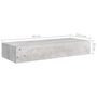 Voir la diapositive 6 : VIDAXL Etageres a tiroir murales 2 pcs Gris beton 60x23,5x10 cm MDF