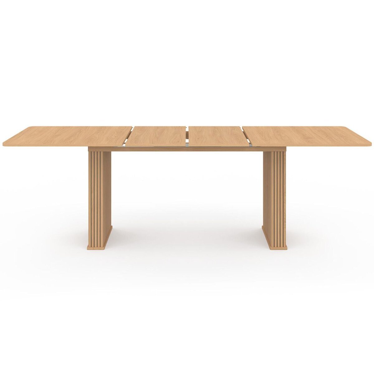 ID MARKET Table à manger extensible rectangle JULIETTE 6-12 personnes pieds lattes tasseau bois coloris chêne 160-240 cm