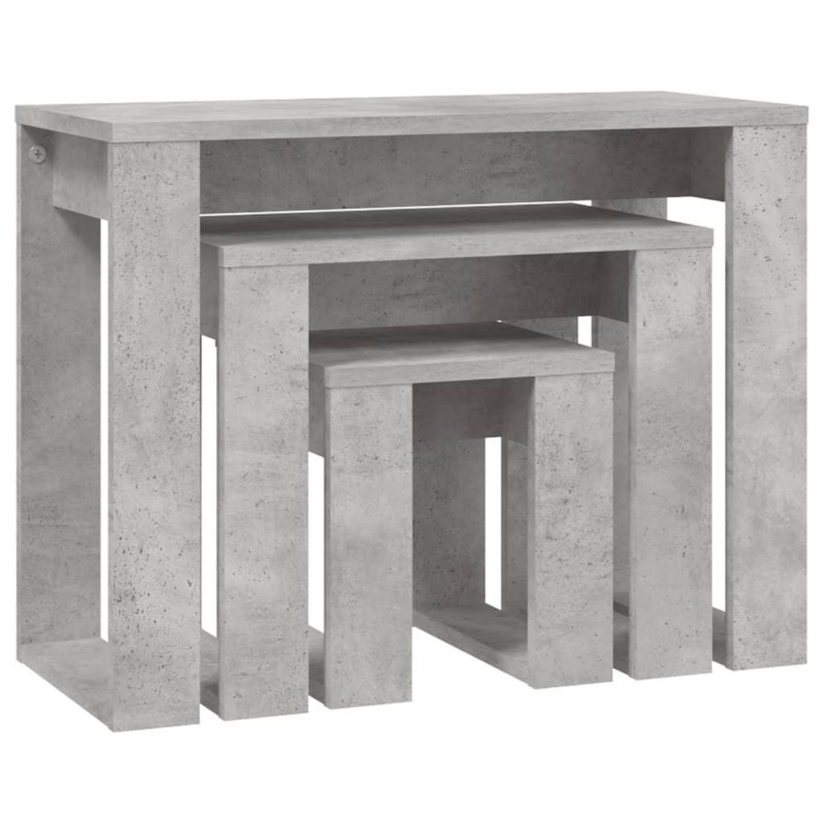 VIDAXL Tables gigognes 3 pcs Gris beton Bois d'ingenierie