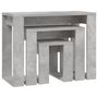 Voir la diapositive 5 : VIDAXL Tables gigognes 3 pcs Gris beton Bois d'ingenierie