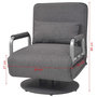 Voir la diapositive 6 : VIDAXL Fauteuil pivotant et canape-lit gris fonce tissu