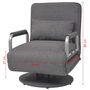 Voir la diapositive 6 : VIDAXL Fauteuil pivotant et canape-lit gris fonce tissu