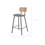 Voir la diapositive 4 : Rendez vous déco Lot de 2 chaises pour îlot central 65 cm en cuir synthétique gris-Madrague