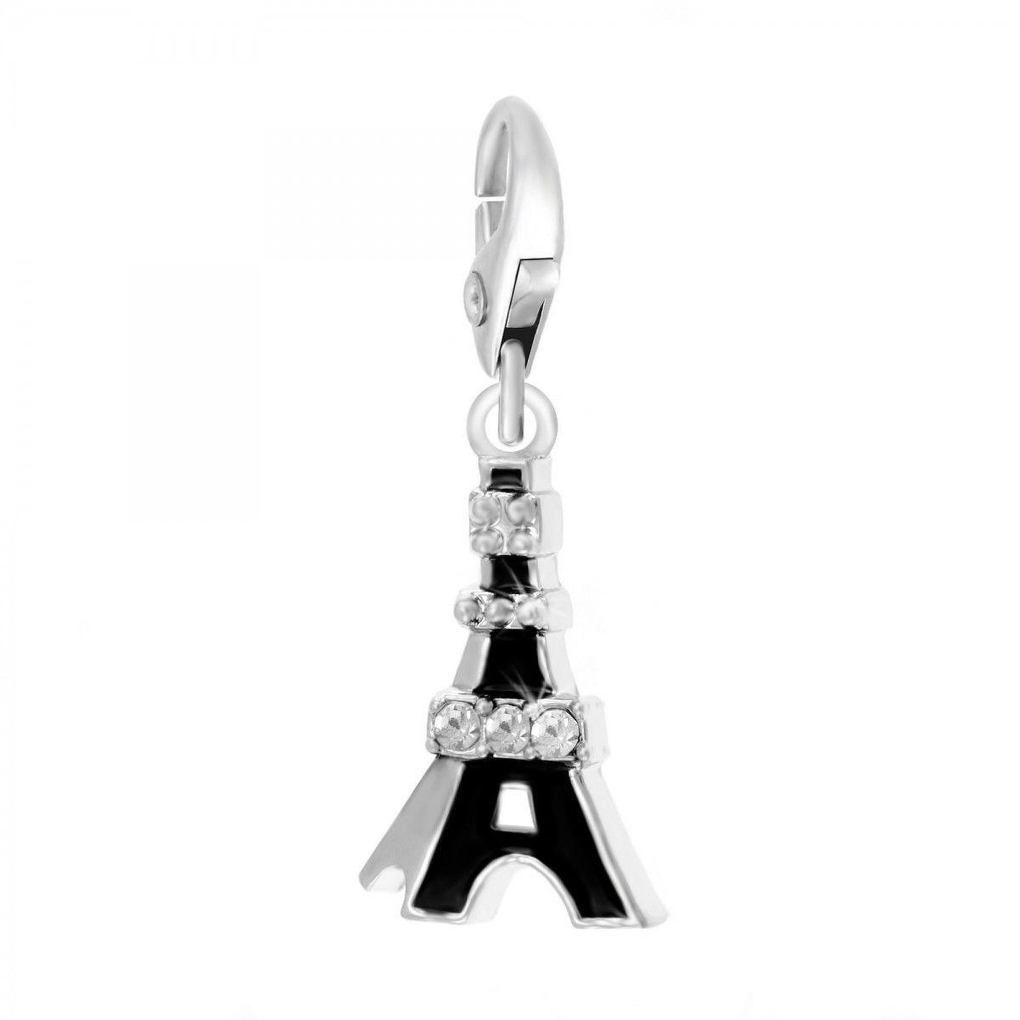 SC CRYSTAL Charm Tour Eiffel noire SC Crystal orné de Cristaux scintillants