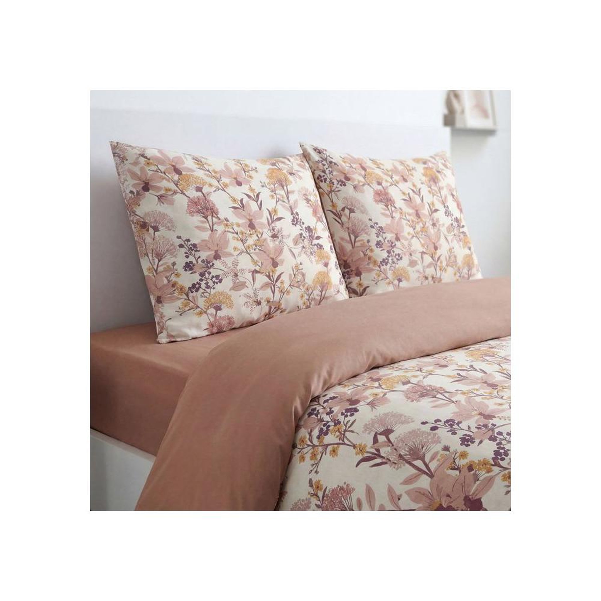 Voir la diapositive 2 : Today Parure housse de couette today sunshine imprimé floral rose, réversible 260 x 240 cm avec 2 taies 63 x 63 cm