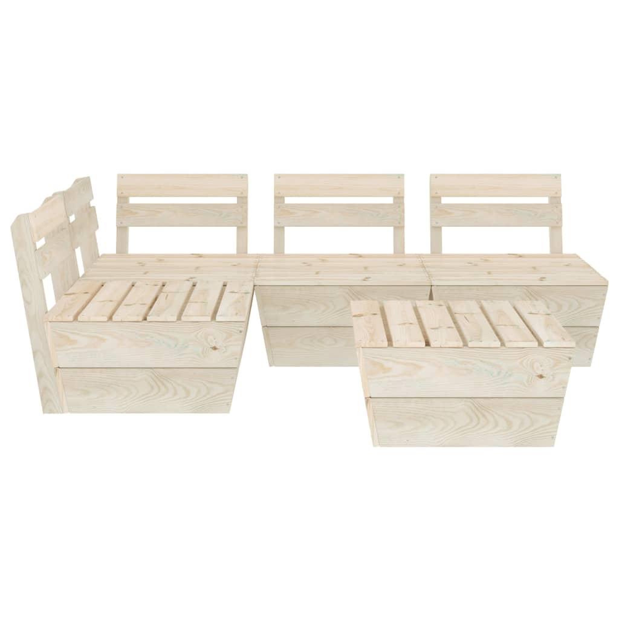 Voir la diapositive 3 : VIDAXL Salon de jardin palette 5 pcs Bois d'epicea impregne