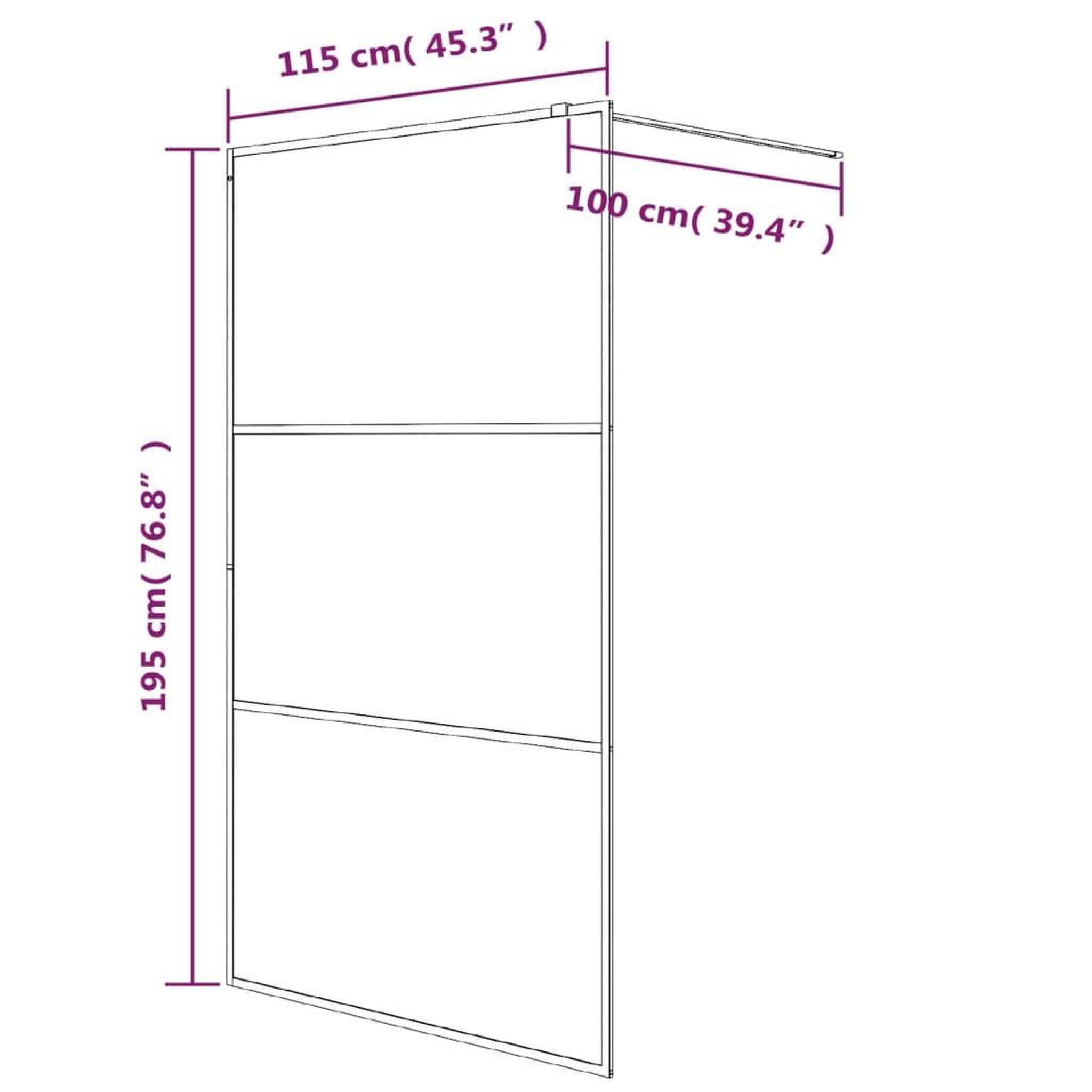 Voir la diapositive 6 : VIDAXL Paroi de douche Argente 115x195 cm Verre ESG transparent