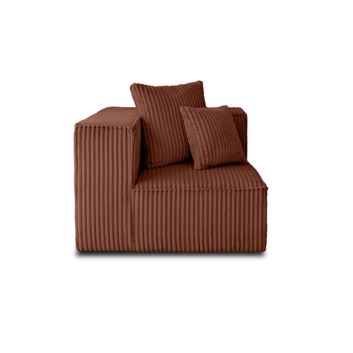 LISA DESIGN Colombine - module d'assise d'angle réversible - en velours côtelé grosses côtes