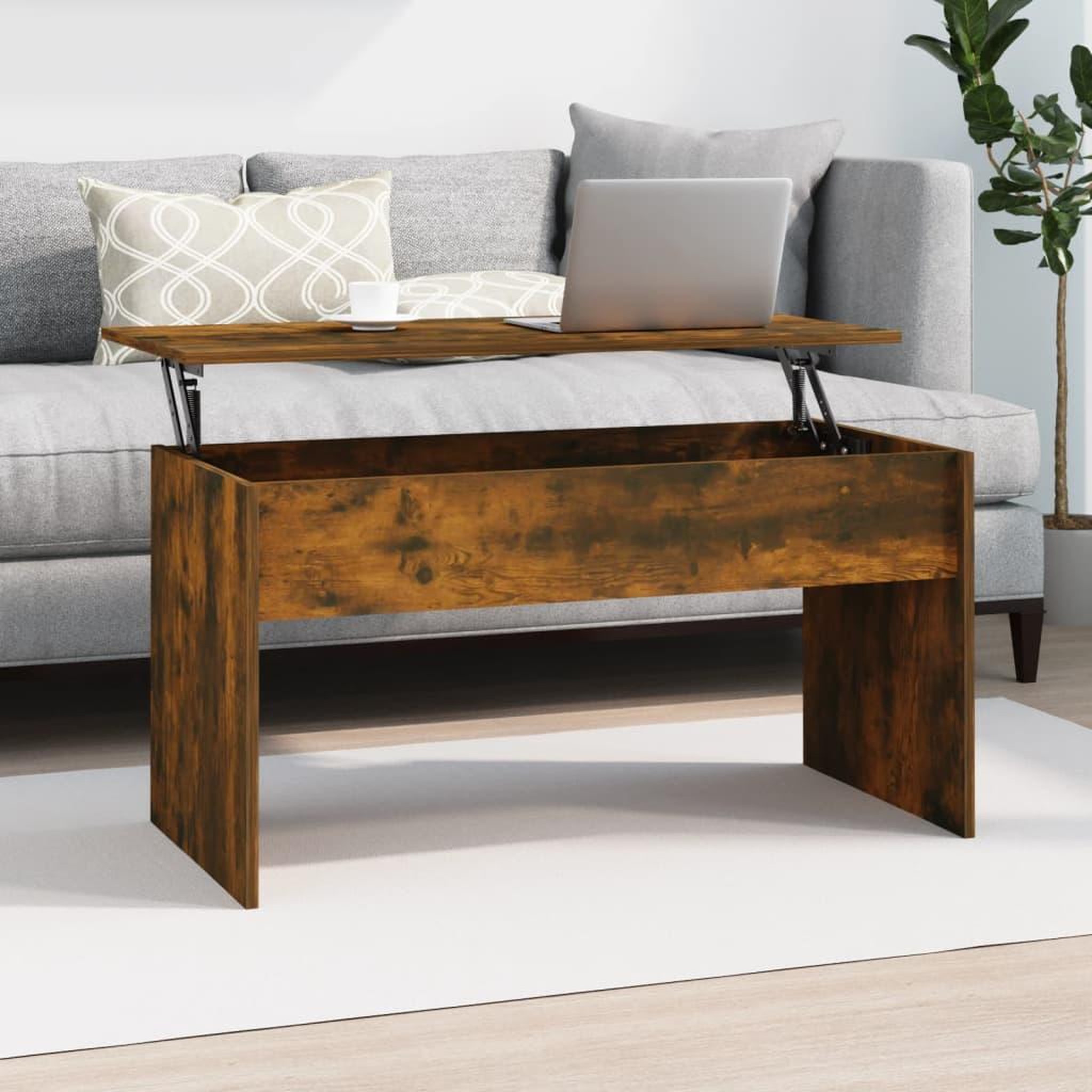 VIDAXL Table basse Chene fume 102x50,5x52,5 cm Bois d'ingenierie