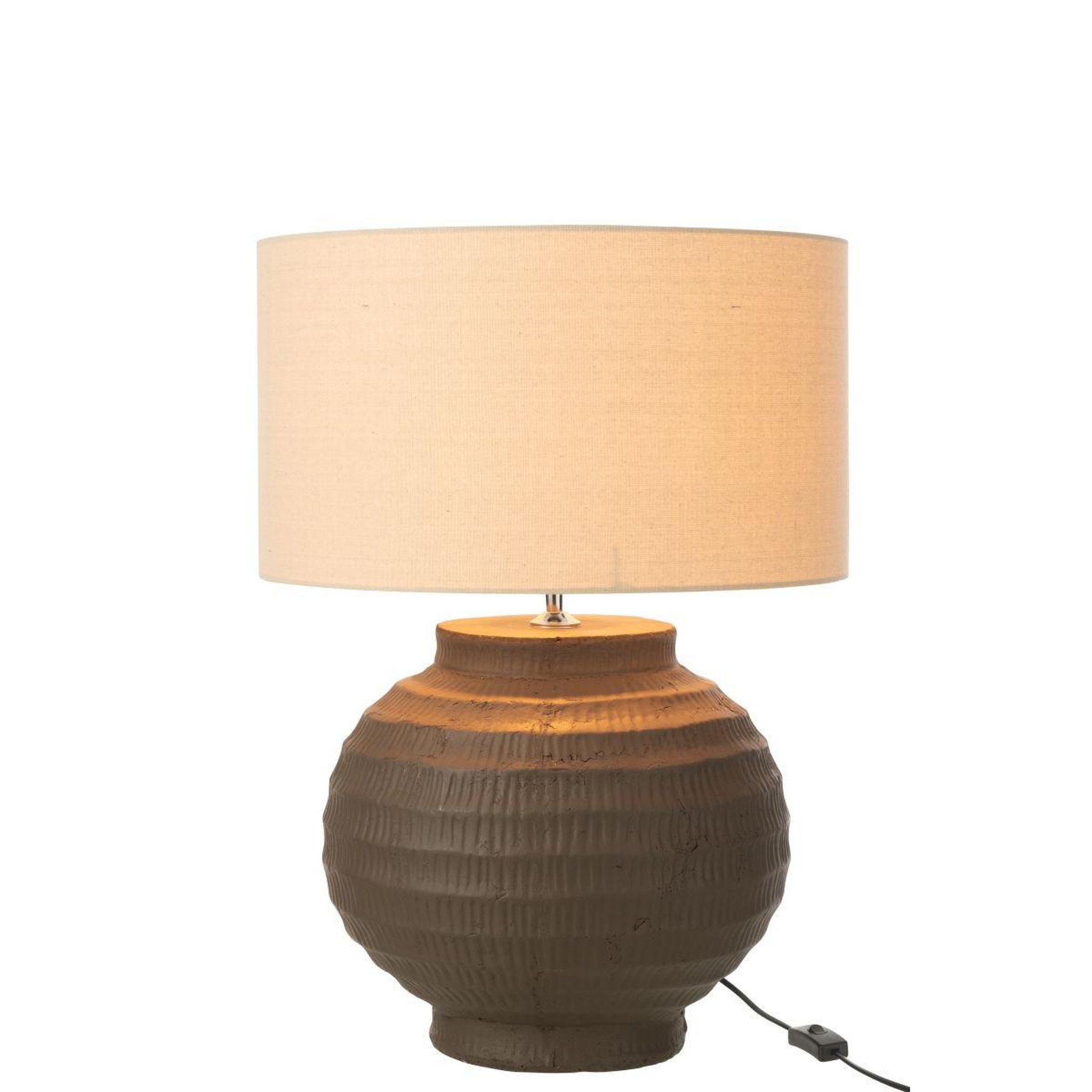 Voir la diapositive 2 : J-LINE Lampe à poser en terre cuite  shawna  46cm marron