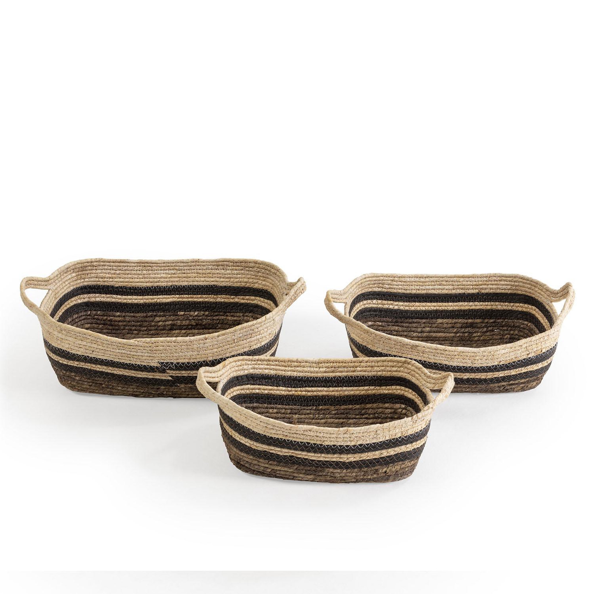 VS VENTA-STOCK Set de 3 paniers Luar fibre naturelle et papier, marron/beige