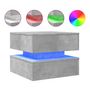Voir la diapositive 2 : VIDAXL Table basse avec lumieres LED gris beton 50x50x40 cm