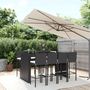 Voir la diapositive 1 : VIDAXL Ensemble de bar de jardin 9 pcs avec coussins noir poly rotin