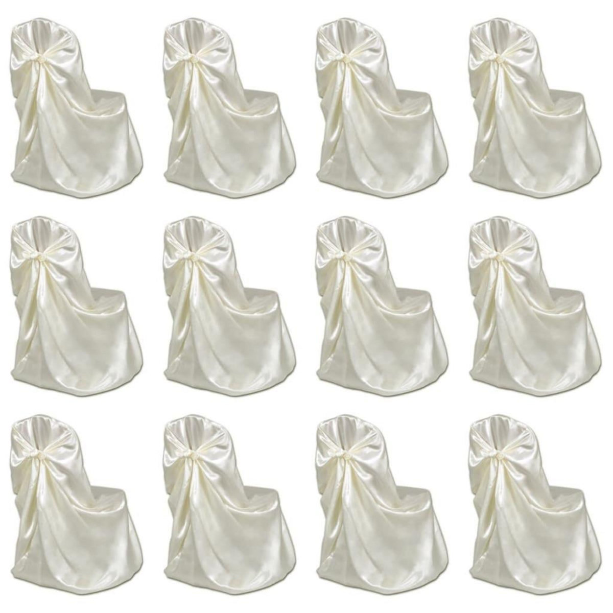 VIDAXL Housses de chaise pour banquet de mariage 12 pcs Creme