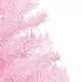 VIDAXL Arbre de Noël artificiel pre-eclaire et boules rose 180 cm PVC