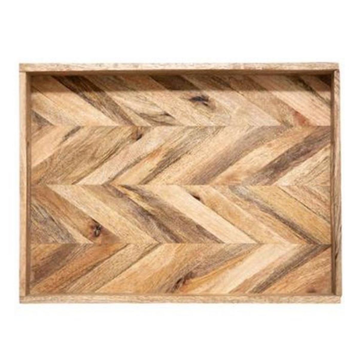 ATMOSPHERA Lot de 2 Plateaux en Bois  Wild  41cm Beige