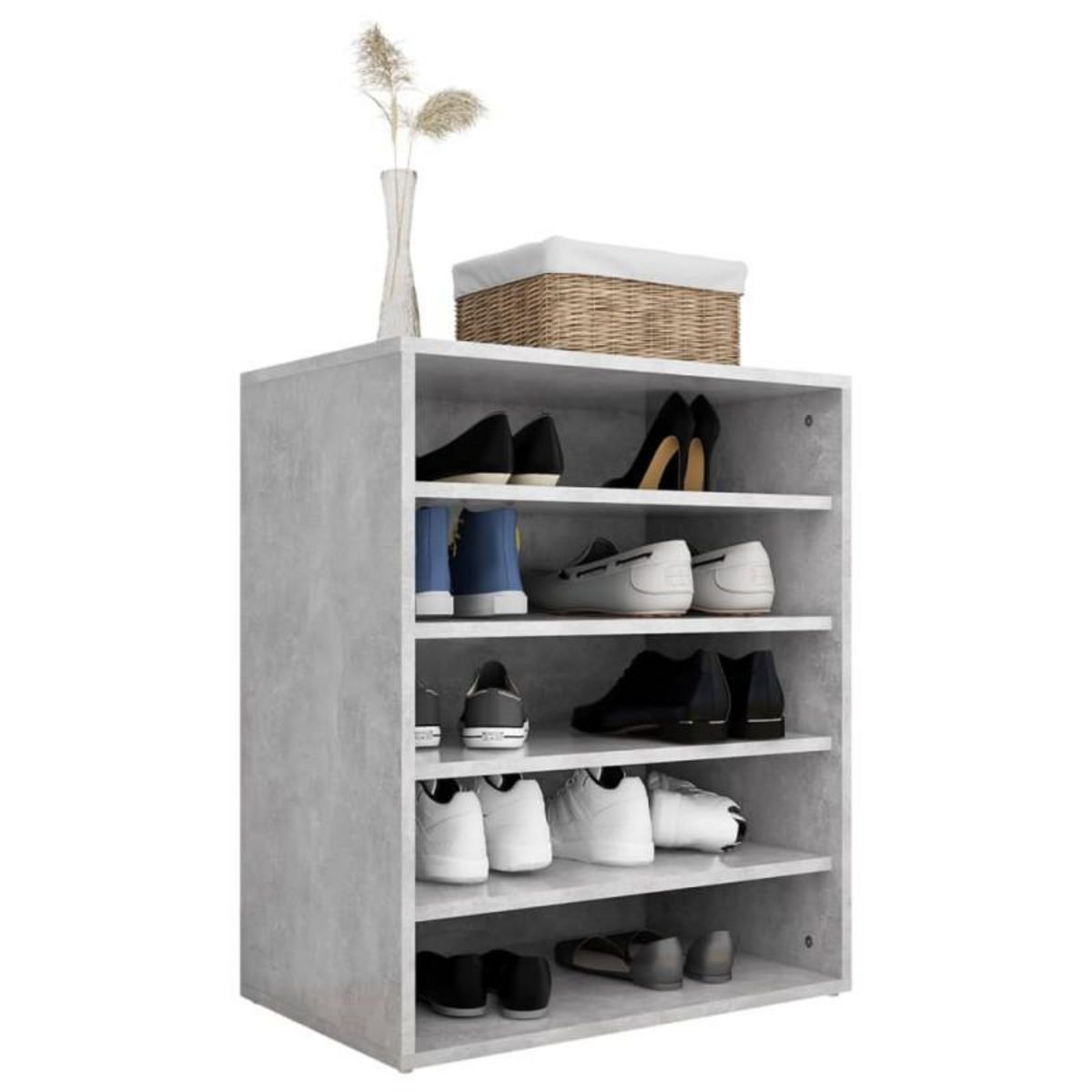 VIDAXL Armoire à chaussures Gris béton 60x35x70 cm Bois d'ingénierie
