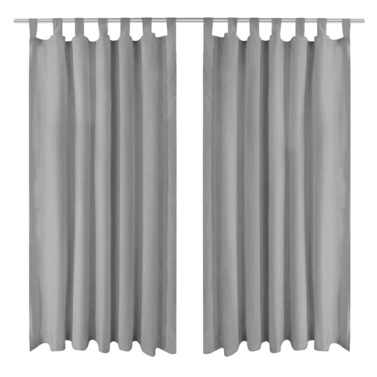 VIDAXL Rideau occultant avec boucles 2 pcs 140 x 175 cm Gris