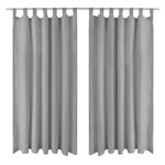 VIDAXL Rideau occultant avec boucles 2 pcs 140 x 175 cm Gris