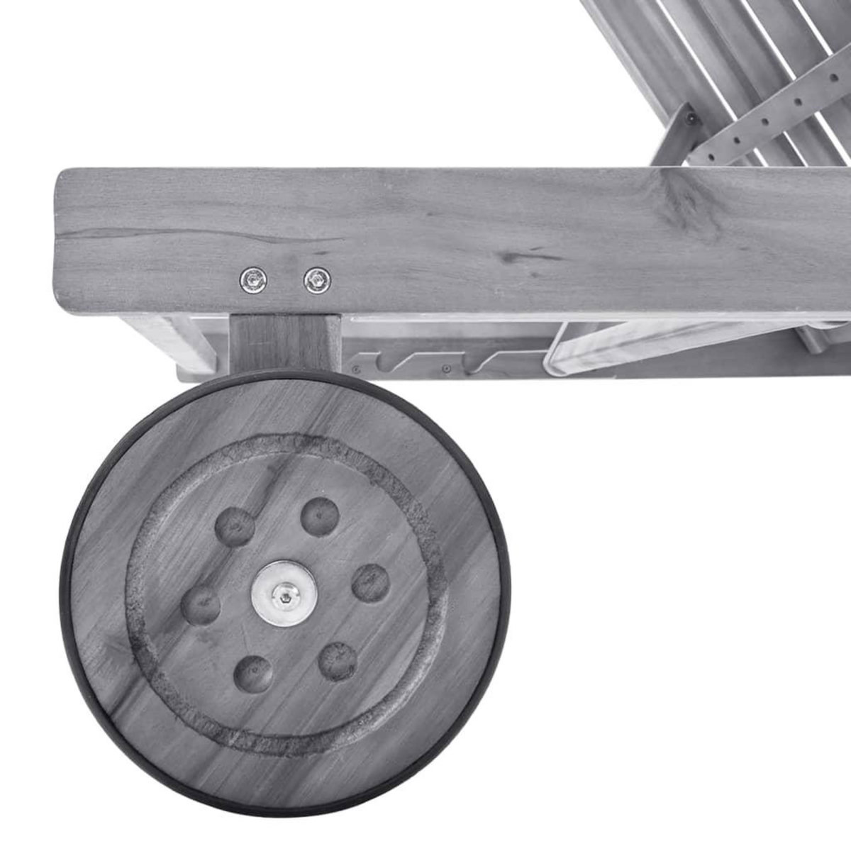 VIDAXL Chaise longue de jardin avec coussin Gris Bois d'acacia solide