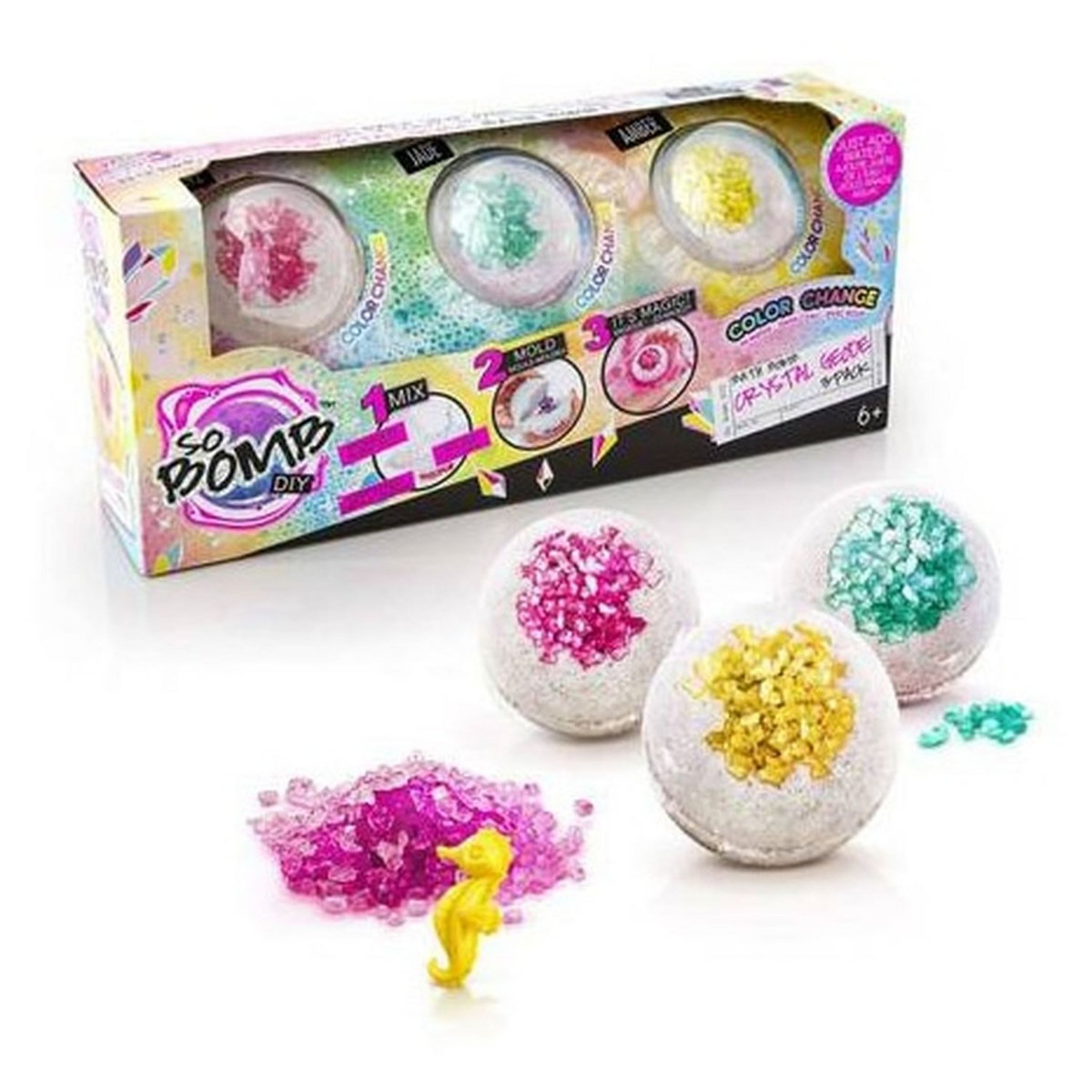 CANAL TOYS Kit 3 bombes de bain crystal effervescentes