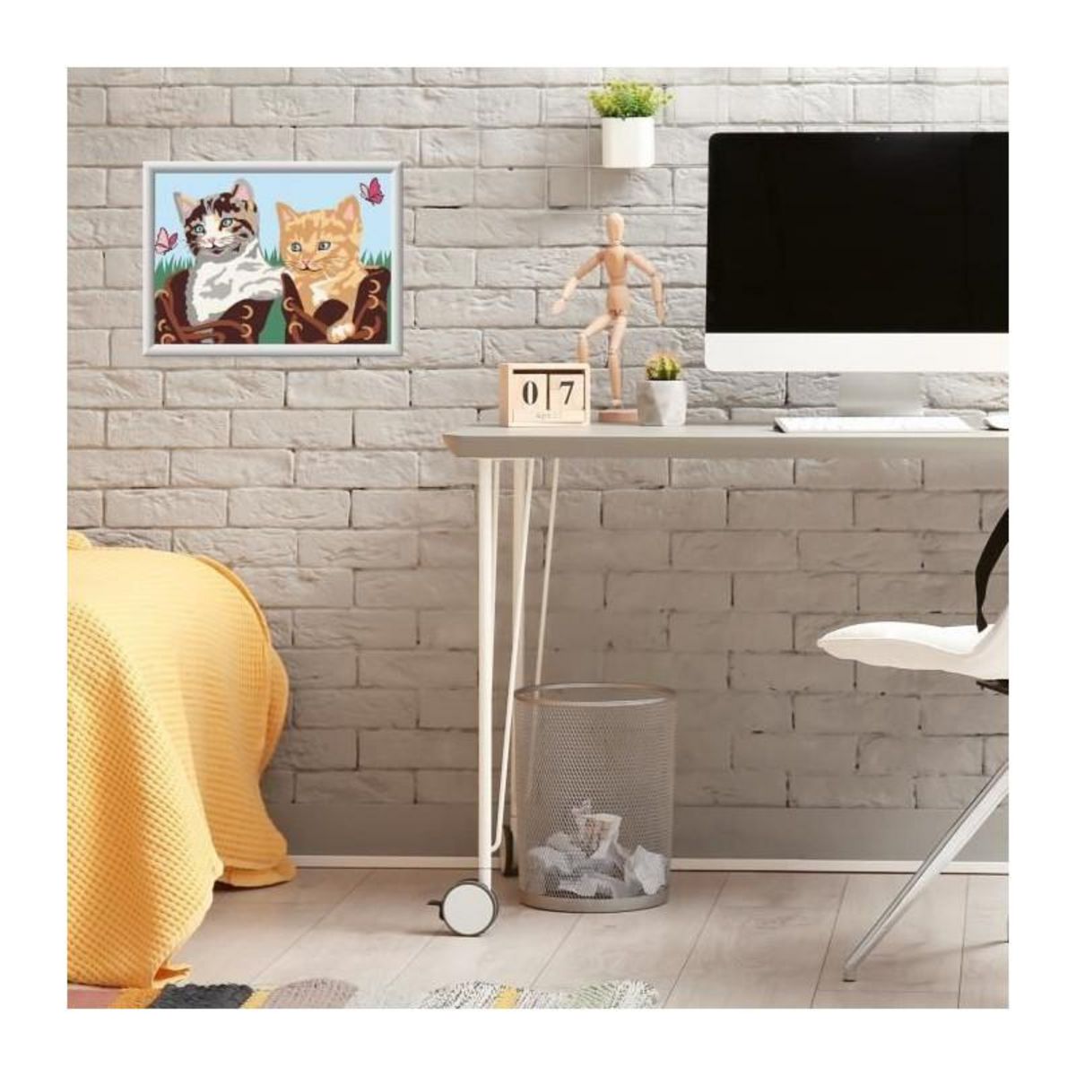 RAVENSBURGER CreArt Kids 18x24cm, Numéro d'Art, Chatons et Chaussures, Kit de peinture par numéros Numéro d'Art, Des 7 ans, 25528, Ravensb