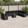Voir la diapositive 1 : VIDAXL Salon de jardin 11 pcs avec coussins noir resine tressee