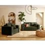 Voir la diapositive 2 : BEST MOBILIER Topaze - canapé droit 2 places en velours côtelé plat