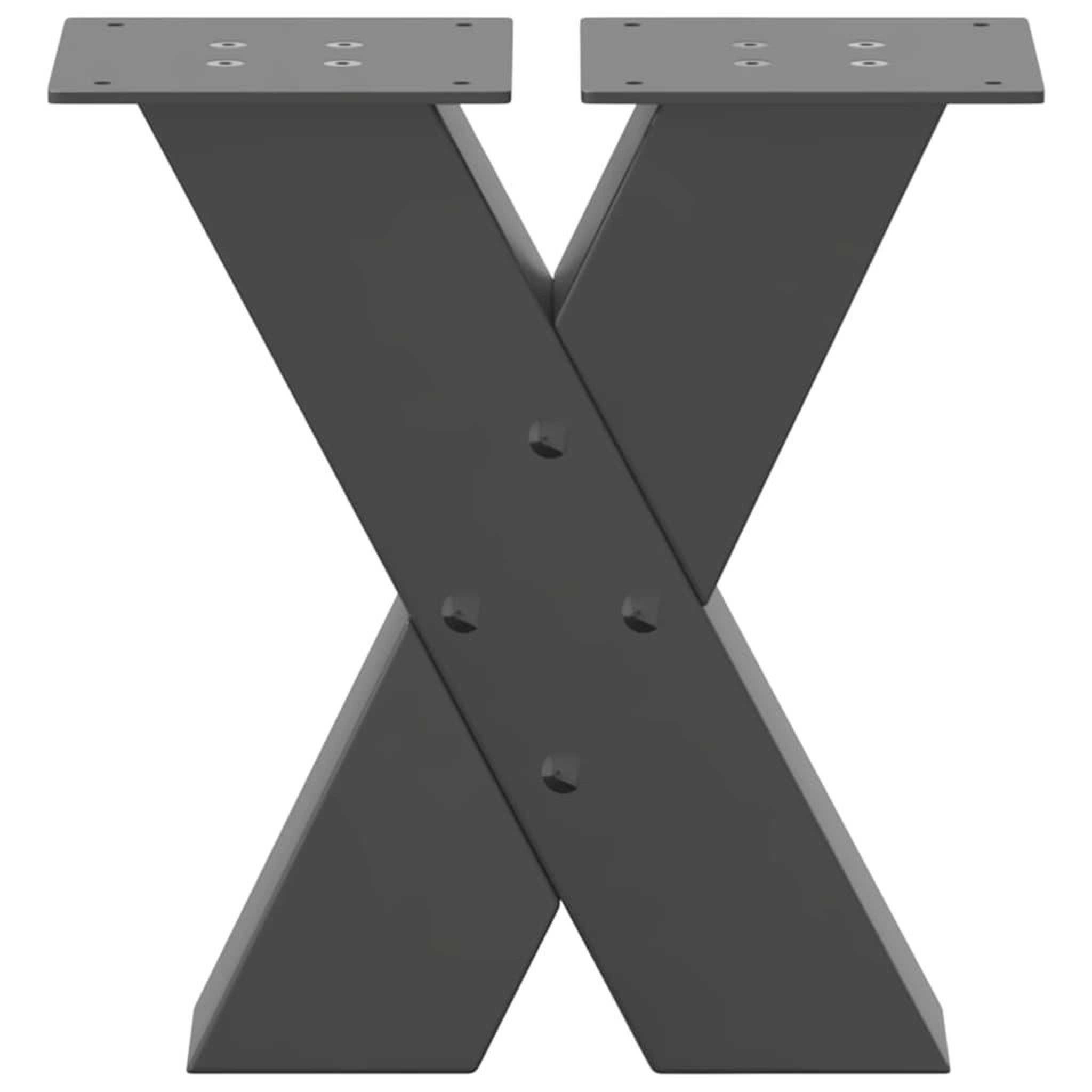 Voir la diapositive 5 : VIDAXL Pieds de table basse forme de X 2 pcs anthracite 30x(30-31) cm