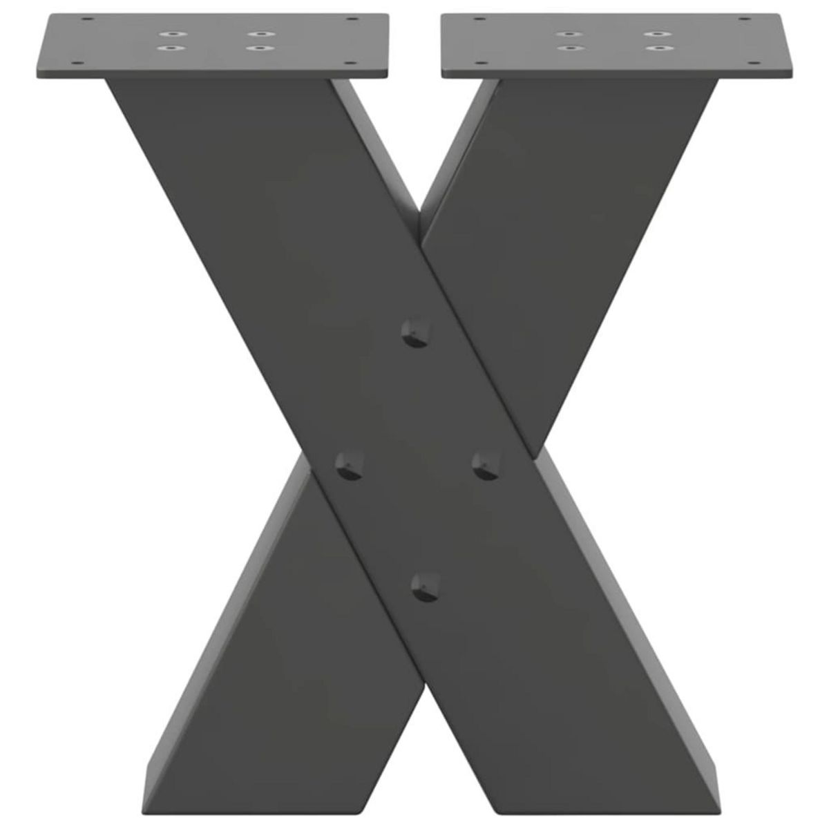 VIDAXL Pieds de table basse forme de X 2 pcs anthracite 30x(30-31) cm