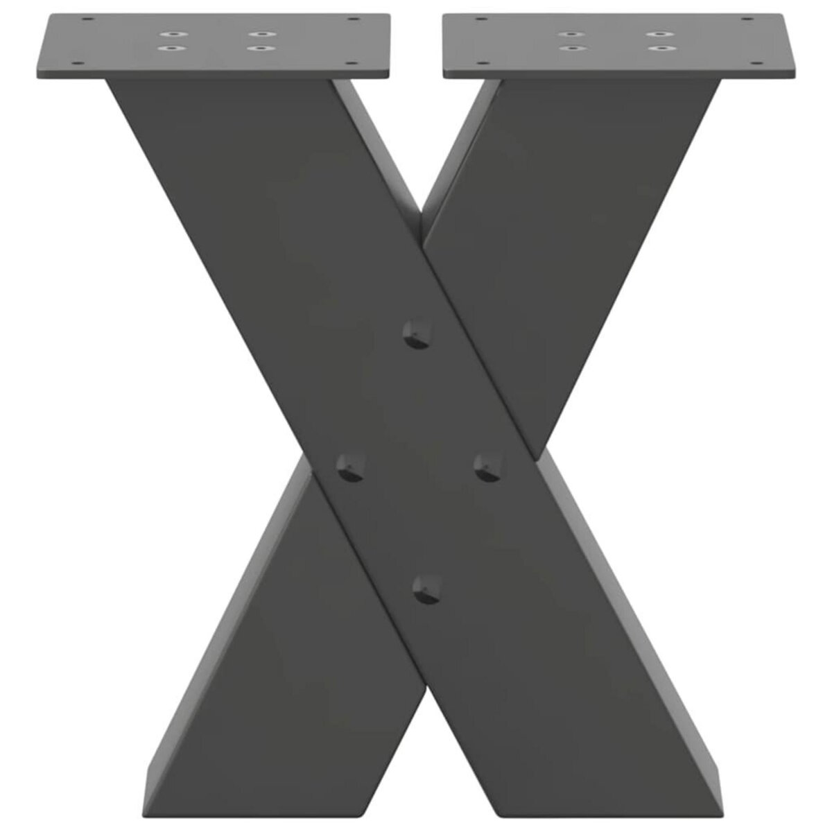VIDAXL Pieds de table basse forme de X 2 pcs anthracite 30x(30-31) cm