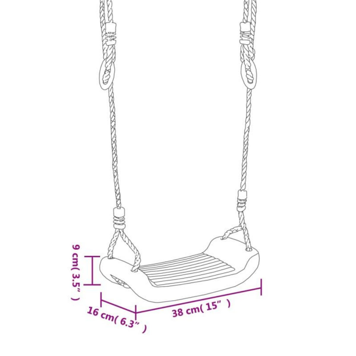 VIDAXL Sièges de balançoire avec cordes 2 pcs bleu 38x16 cm PE