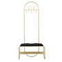 Voir la diapositive 2 : Paris Prix Meuble d'Entrée Avec Banc  Porte-Manteaux  180cm Or & Noir