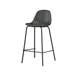 Rendez vous déco Chaise pour îlot central 65 cm en cuir synthétique gris/noir-Henrik