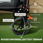 Voir la diapositive 6 : OUTSUNNY Chariot de jardin pliable 155L - chariot de transport - chariot de plage max 100Kg - noir
