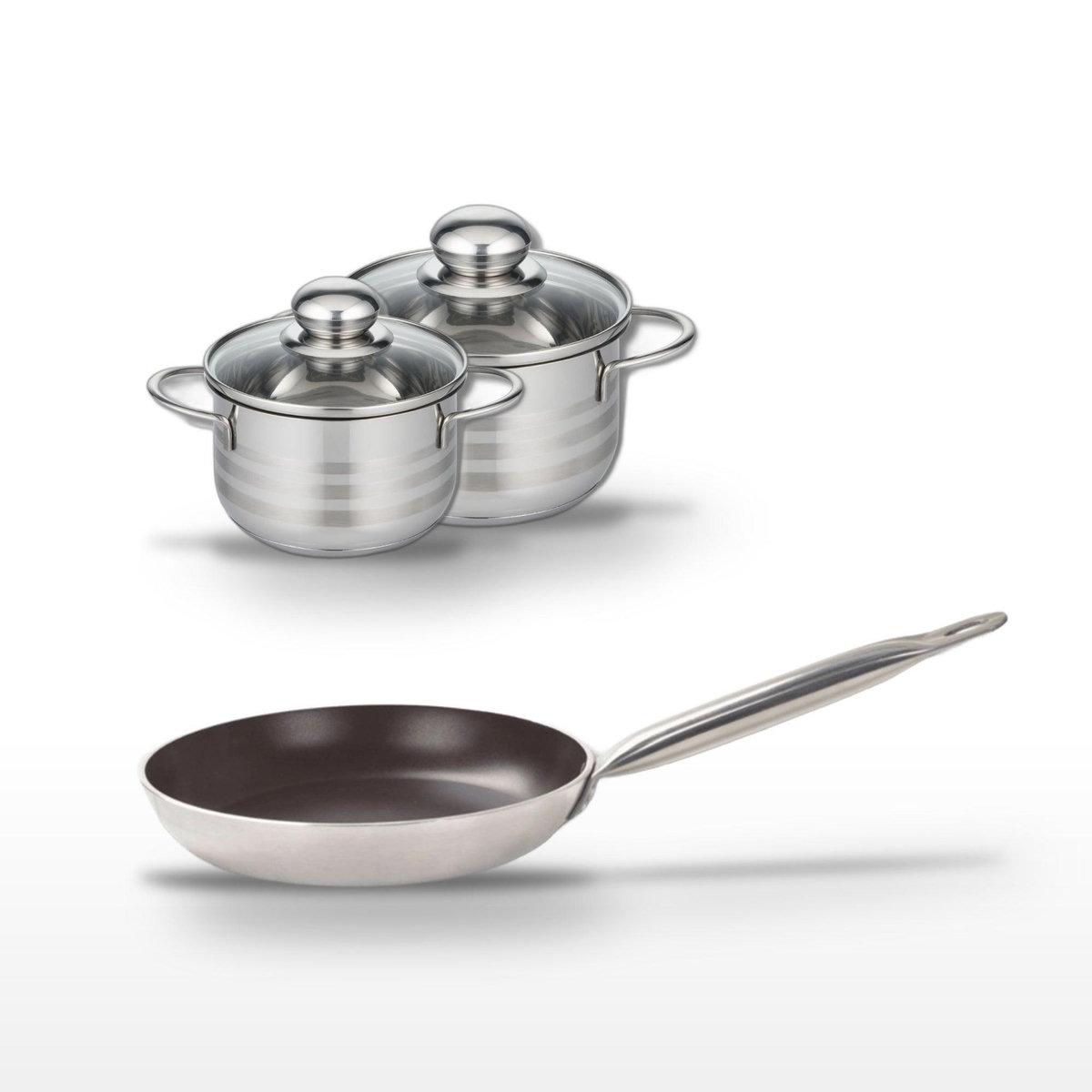 ELO Lot Poêle 32 cm Elo Bistro Line & 2 Faitouts Inox Elo