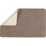 GUY LEVASSEUR Tapis de bain uni en polyester 50x80cm. Coloris disponibles : Jaune, Bleu, Rose, Gris, Violet, Marron, Noir, Beige, Rouge, Vert