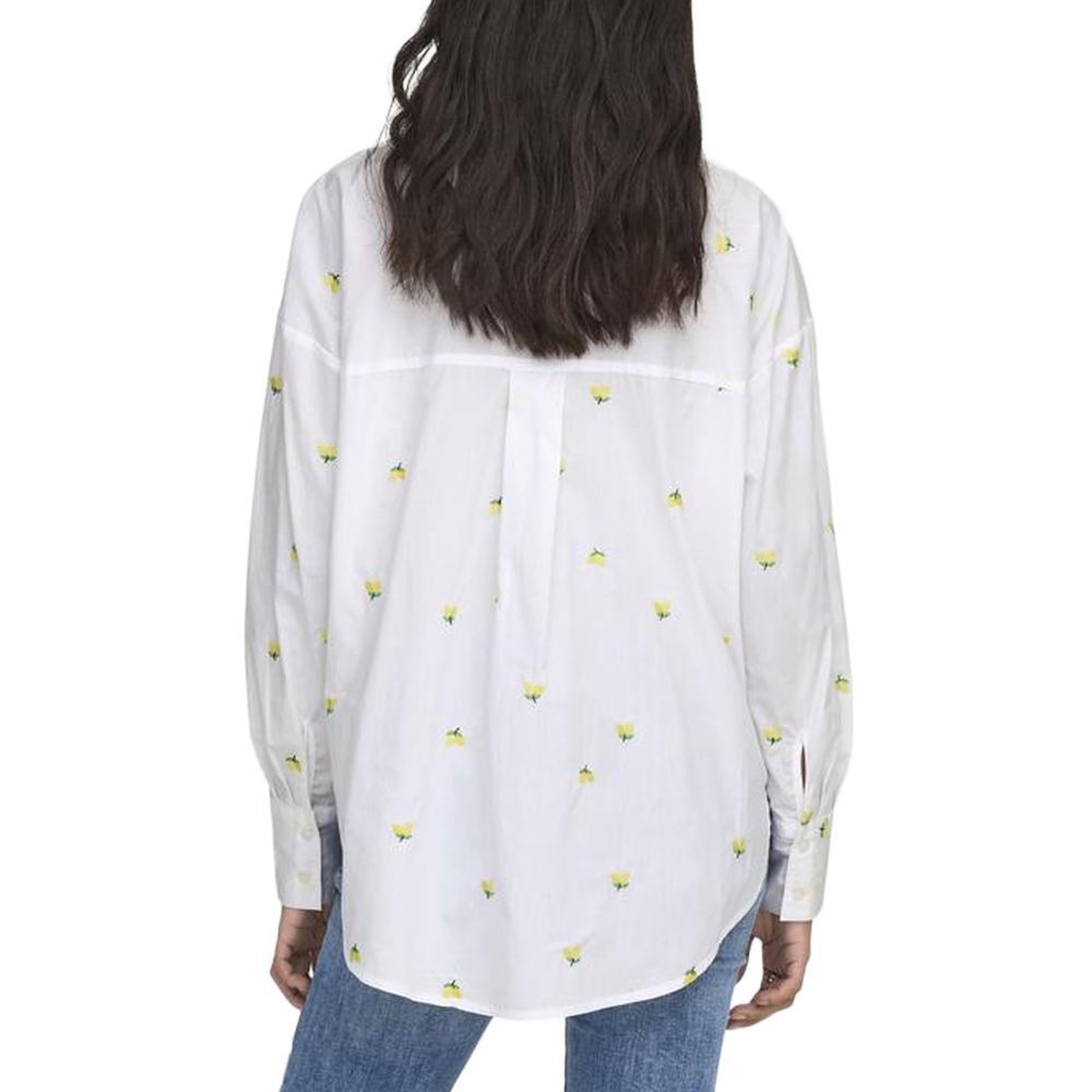 Voir la diapositive 2 : JACQUELINE DE YONG Chemise Blanche Brodés Citrons Femme Blanc JDY Nelly