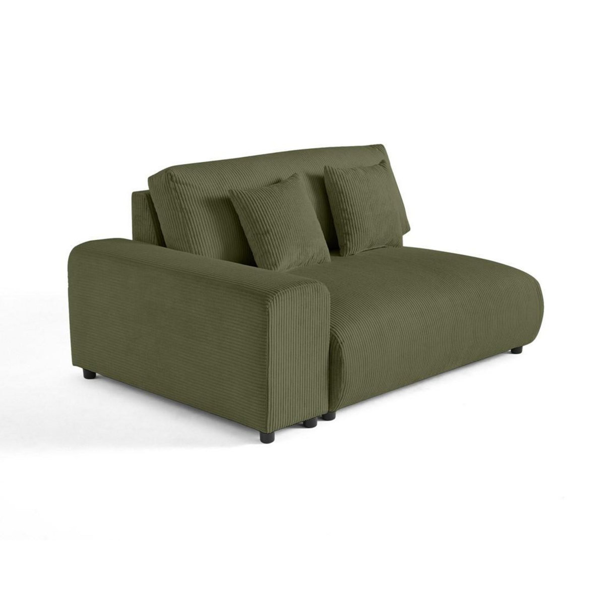 LISA DESIGN Garance - module d'assise 2 places avec accoudoir gauche - en velours côtelé