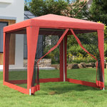 VIDAXL Tente de fete avec 4 parois laterales en maille Rouge 2.5x2.5 m