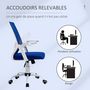 Voir la diapositive 5 : VINSETTO Vinsetto Chaise de bureau ergonomique support lombaires hauteur réglable pivotante 360° accoudoirs relevables polyester maille bleu