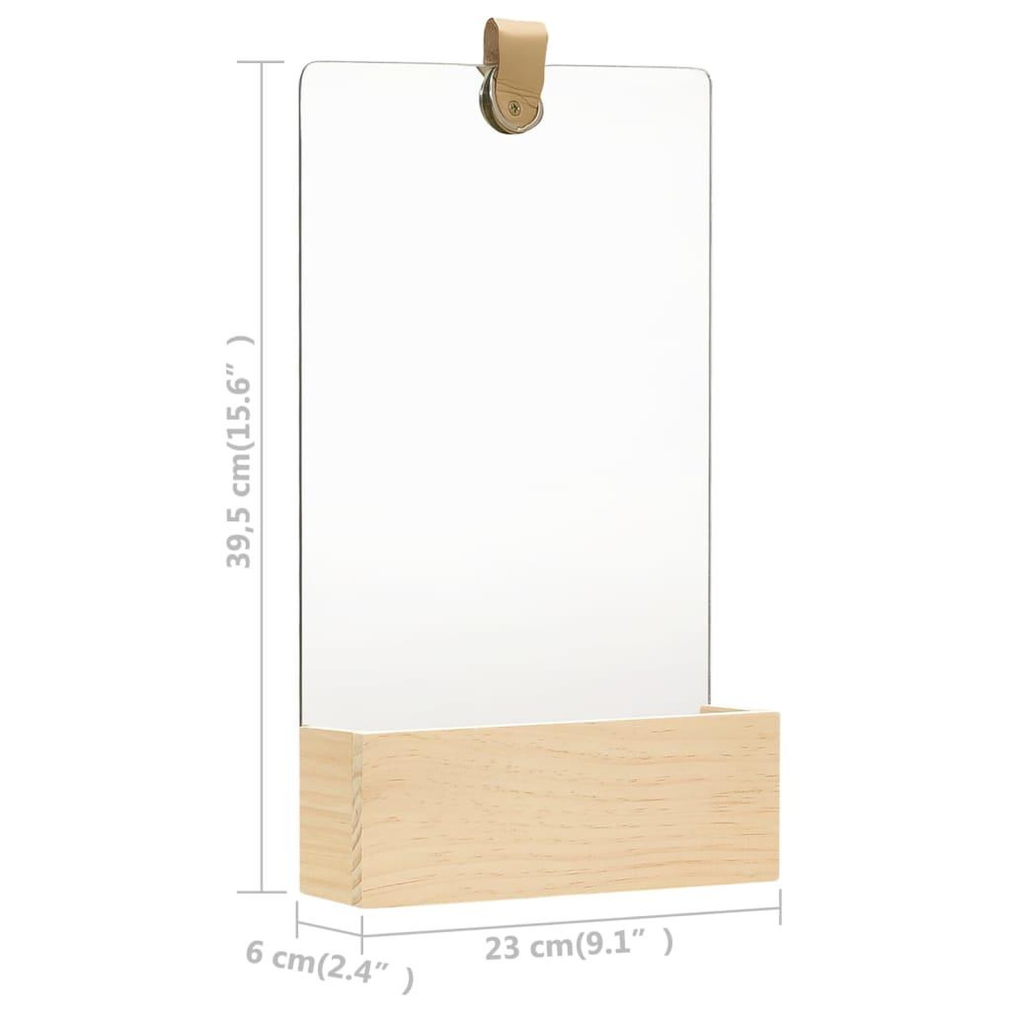Voir la diapositive 6 : VIDAXL Miroir mural Bois de pin massif 23x39,5 cm
