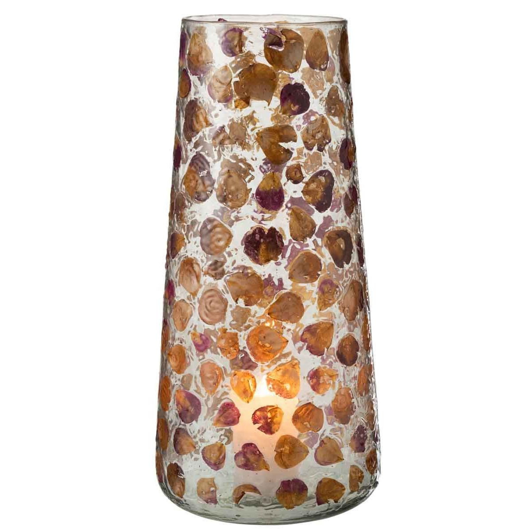 Voir la diapositive 2 : J-LINE Vase design en verre  gerard  36cm ambre