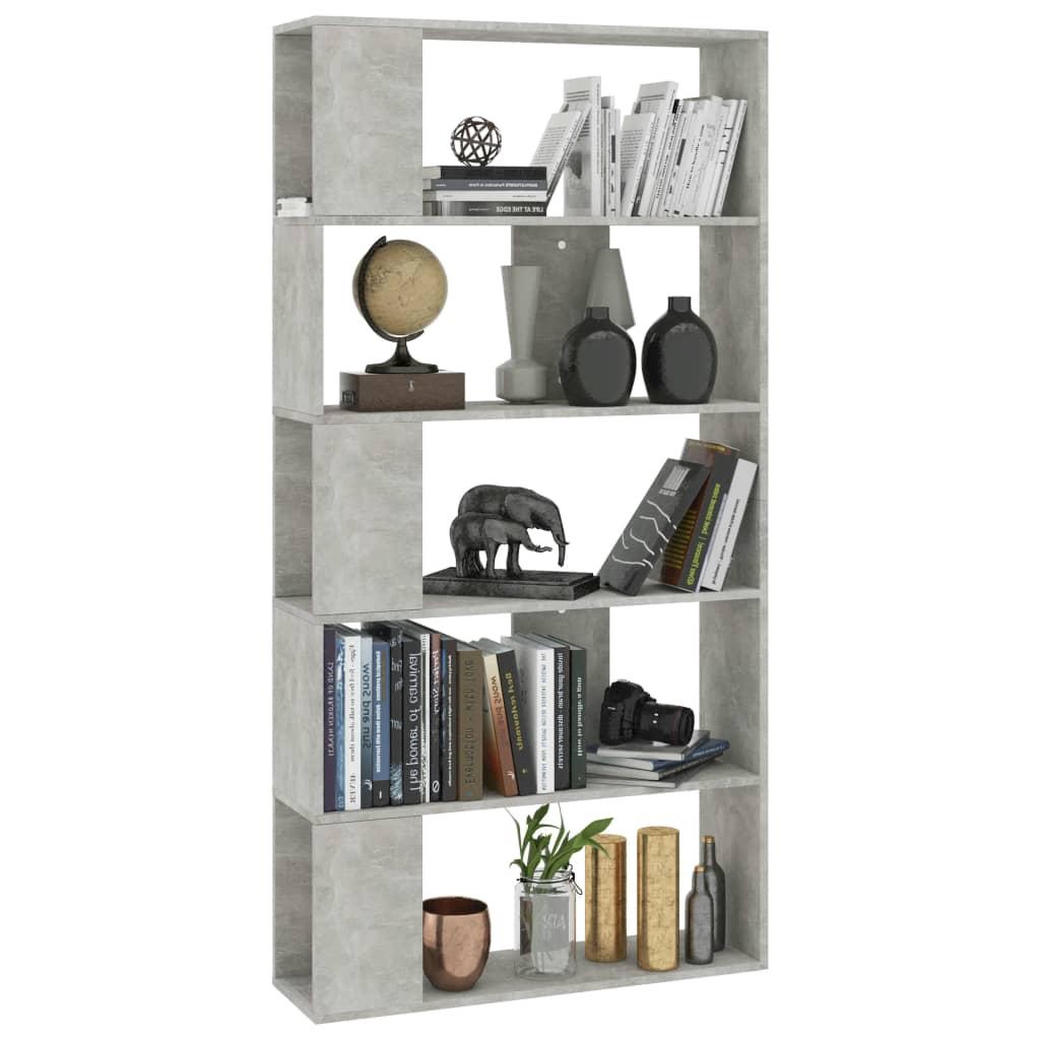 Voir la diapositive 3 : VIDAXL Bibliotheque/Separateur de piece Gris beton Bois d'ingenierie