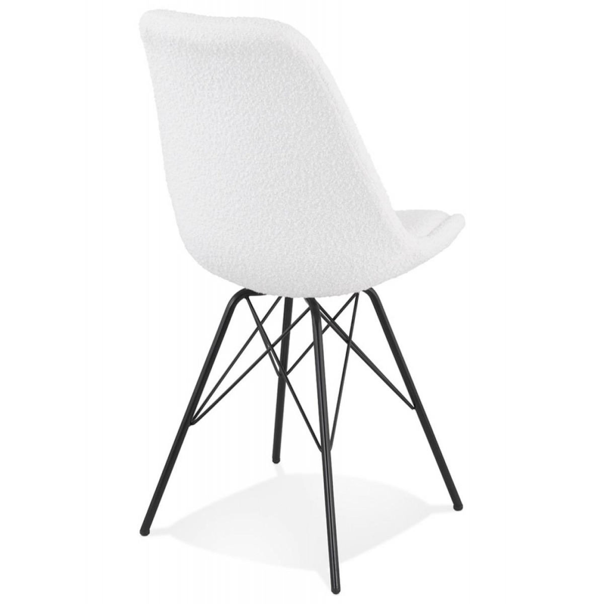 Paris Prix Chaise Design en Tissu Bouclé  Cathleen  83cm Blanc