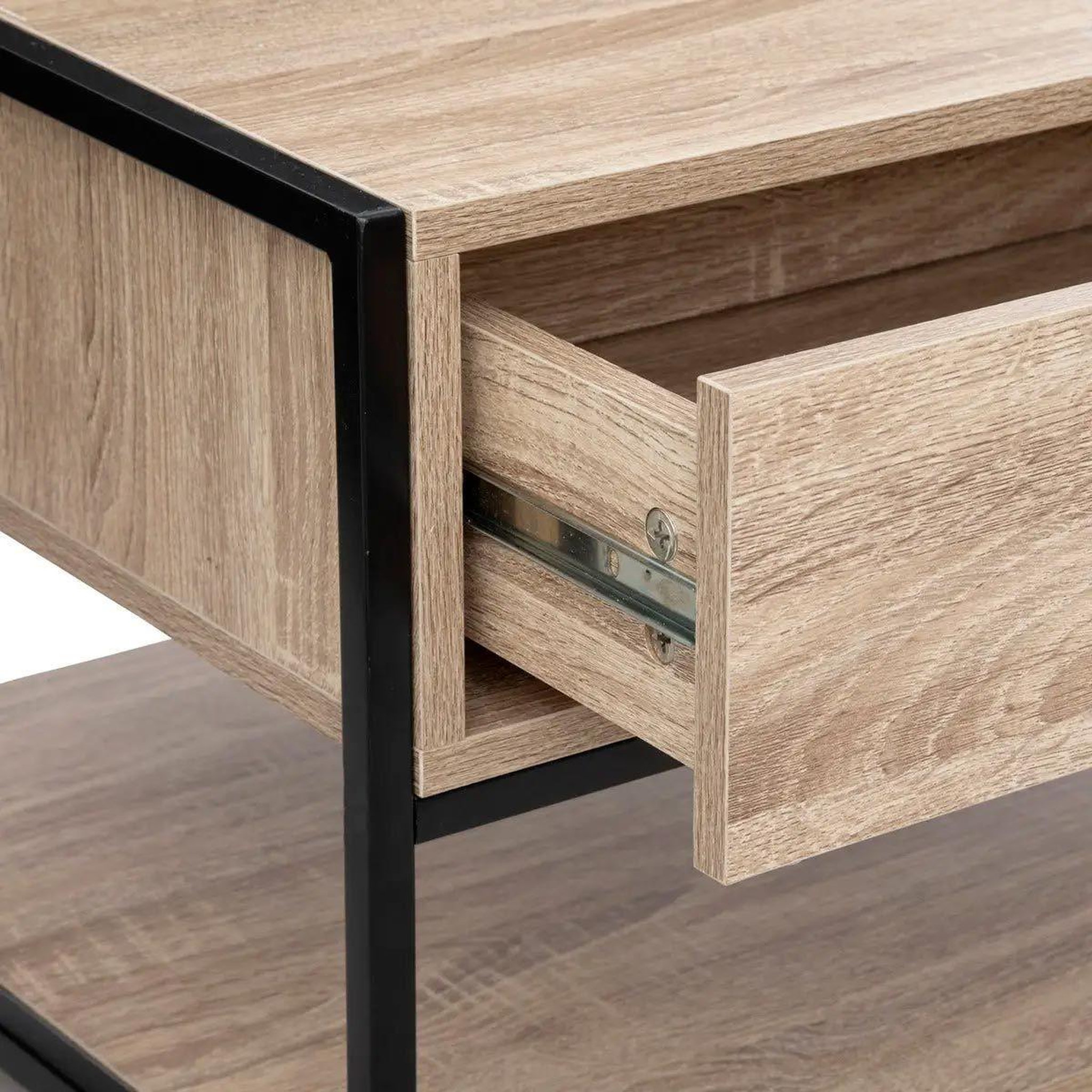 Voir la diapositive 3 : FIVE Table basse 1 tiroir design  aliaj  100cm beige