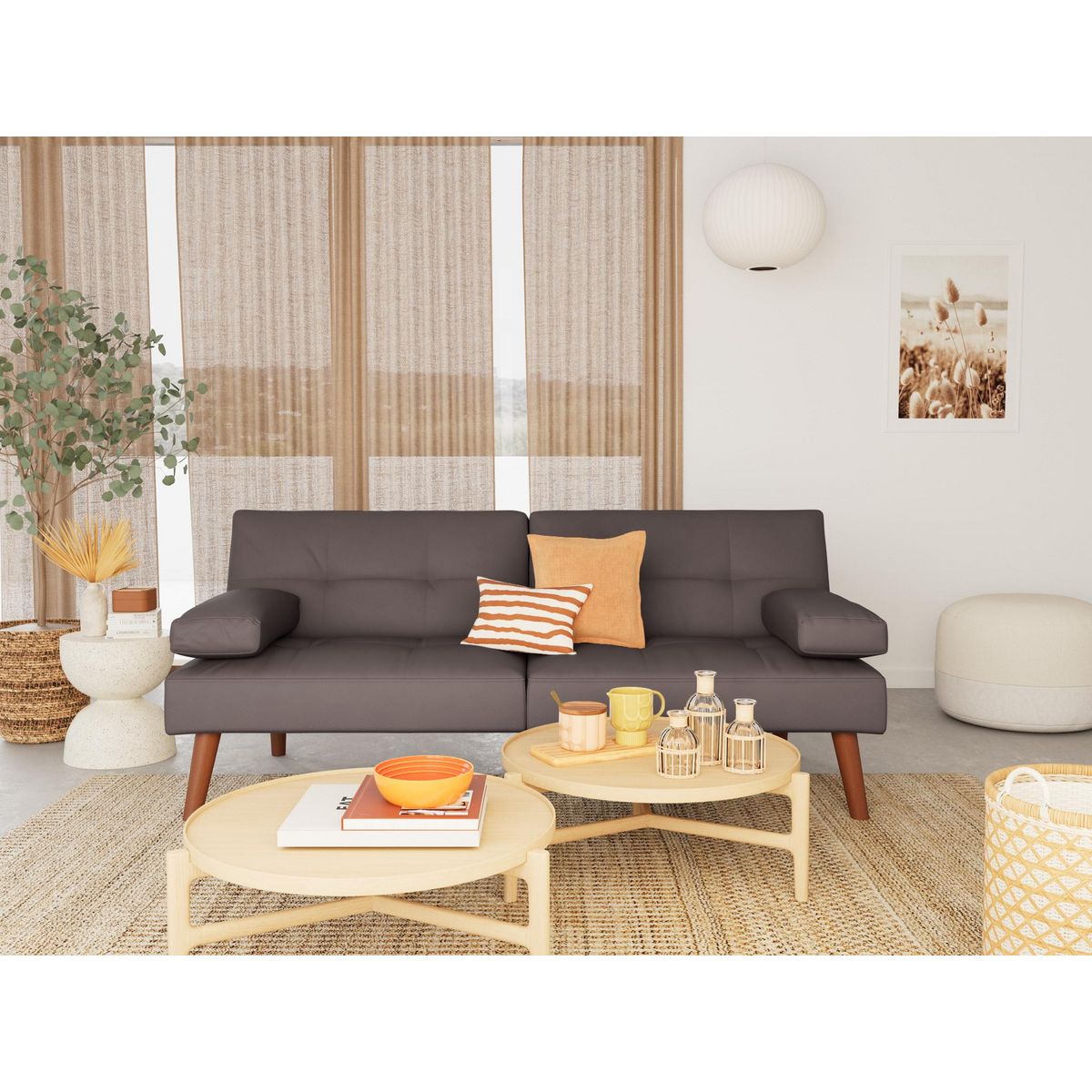 BEST MOBILIER Philae - canapé convertible clic-clac 2 places - en simili